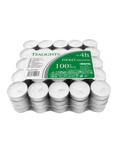 BISPOL Podgrzewacze Tealight 100 Sztuk