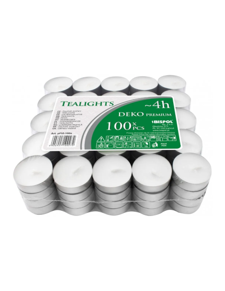 BISPOL Podgrzewacze Tealight 100 Sztuk