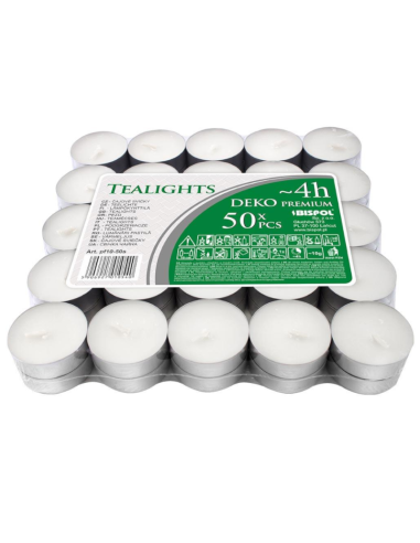 BISPOL Podgrzewacze Tealight 50 Sztuk