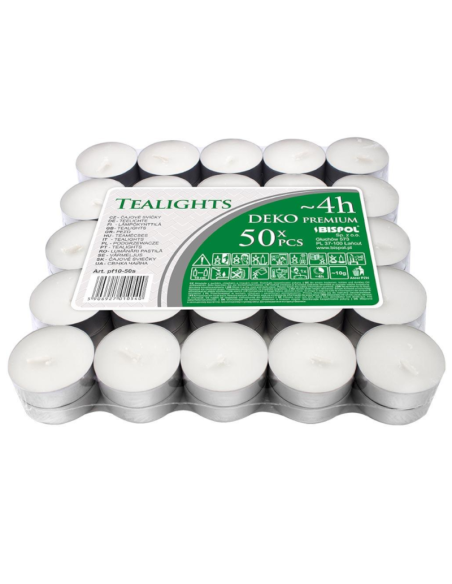 BISPOL Podgrzewacze Tealight 50 Sztuk