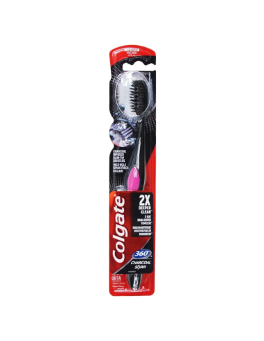 COLGATE Szczoteczka do Zębów 360 Charcoal Black Medium Średnia