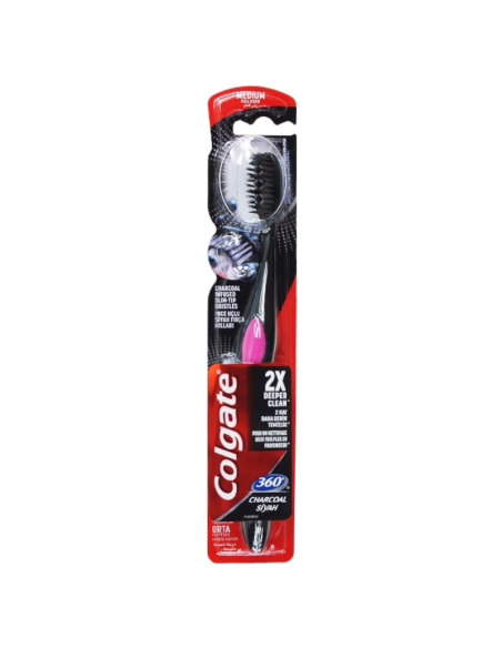 COLGATE Szczoteczka do Zębów 360 Charcoal Black Medium Średnia