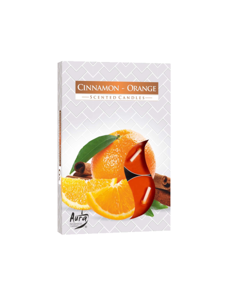 BISPOL Podgrzewacze 6 sztuk Pomarańcza Cynamon