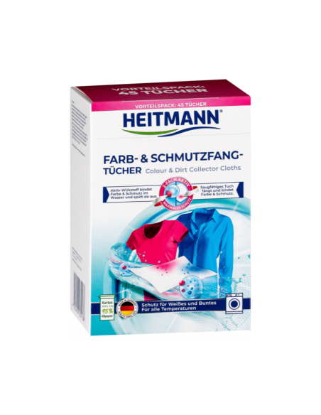 HEITMANN Chusteczki Wyłapujące Kolor i Brud 45szt
