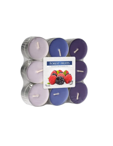 BISPOL Tealight Podgrzewacze Leśne Owoce 18 sztuk