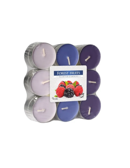 BISPOL Tealight Podgrzewacze Leśne Owoce 18 sztuk