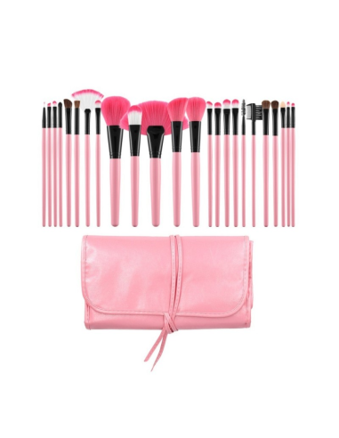 MIMO Zestaw 24 pędzli do makijażu Różowe