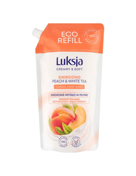 LUKSJA Mydło w Płynie Zapas Brzoskwinia i Biała Herbata 900ml