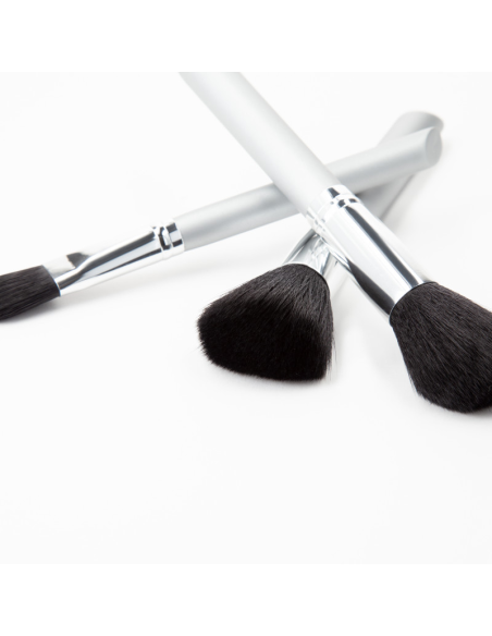 MIMO Zestaw 12 pędzli do makijażu Srebrny