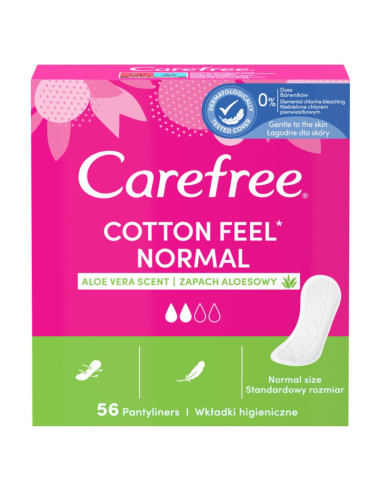 Carefree Wkładki Higieniczne Aloes Cotton Feel Normal 56szt