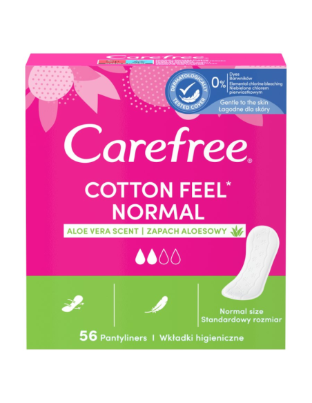Carefree Wkładki Higieniczne Aloes Cotton Feel Normal 56szt