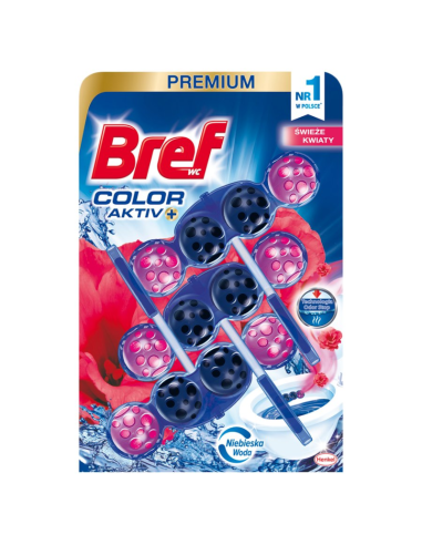 BREF ColorActive+ Barwiące Kulki do WC Świeże Kwiaty 3x50g