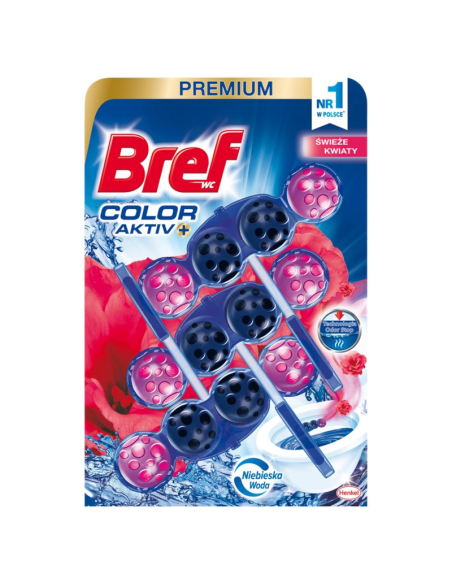 BREF ColorActive+ Barwiące Kulki do WC Świeże Kwiaty 3x50g