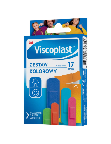 VISCOPLAST Zestaw Plastrów Kolorowy 17 szt