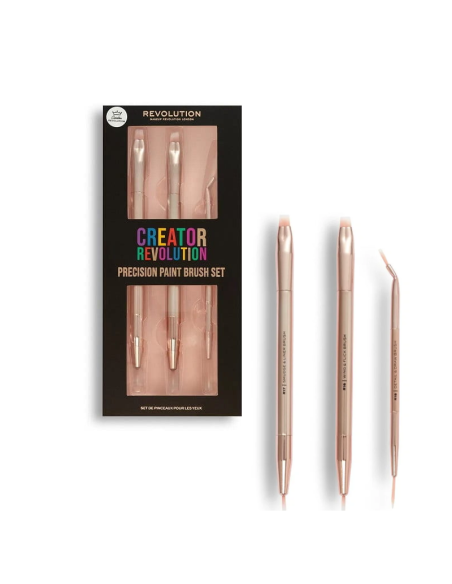 MAKEUP REVOLUTION Zestaw Pędzli do Precyzyjnego Makijażu 3szt
