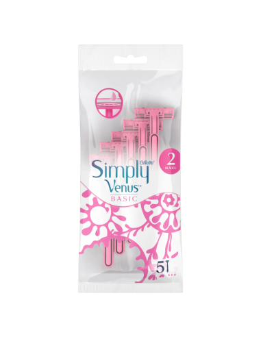 GILLETTE Simply Venus Basic 2 Jednorazowe Maszynki 5szt