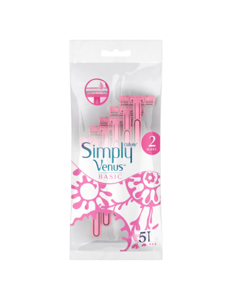 GILLETTE Simply Venus Basic 2 Jednorazowe Maszynki 5szt