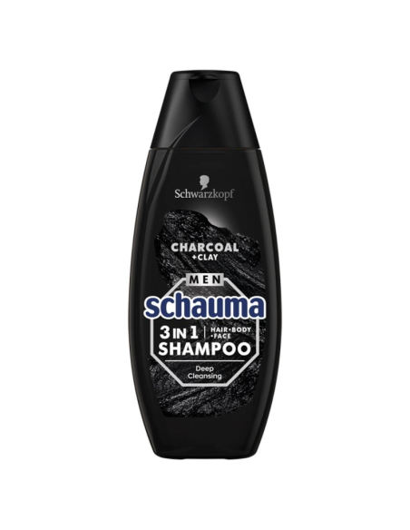 SCHAUMA Men Szampon Oczyszczający 3w1 Charcoal Clay 400ml