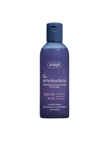 ZIAJA Jagody Acai Antyoksydacja Żel Micelarny z Peelingiem do Twarzy 200ml