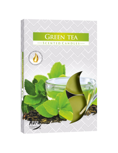 BISPOL Podgrzewacze zapachowe tealight 6szt Zielona Herbata