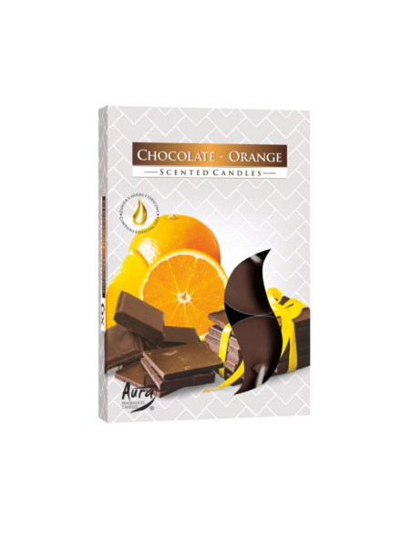 BISPOL Podgrzewacze Tealight 6 sztuk Pomarańcza Czekolada