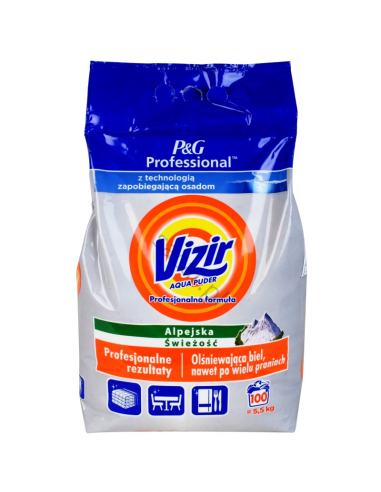 VIZIR Professional Proszek do prania białego Alpejska Świeżość 5.5kg 100 prań