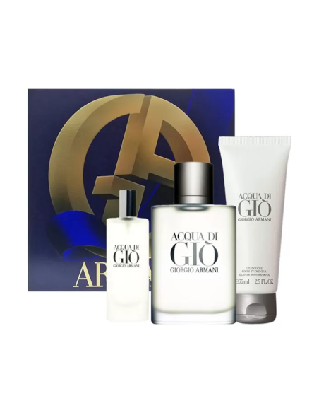 GIORGIO ARMANI Acqua Di Gio Zestaw Prezentowy EDT 100ml + EDT 15ml + Shower Gel 75ml