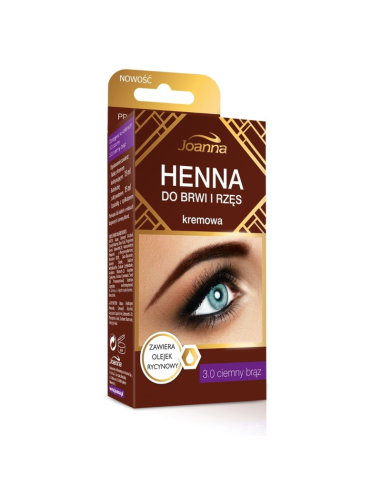 JOANNA Kremowa Henna do Brwi i Rzęs 3.0 Ciemny Brąz