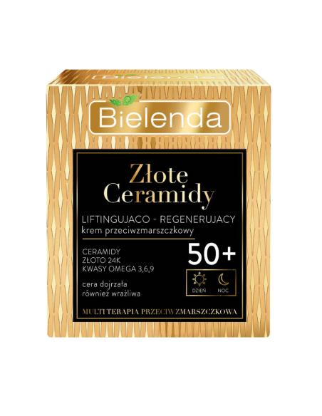 BIELENDA Złote Ceramidy Krem Liftingująco-Regenerujący 50+ 50ml