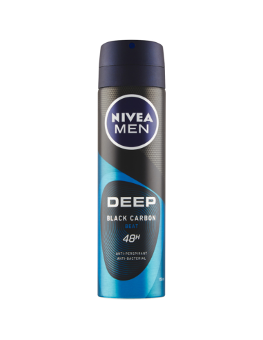 NIVEA Men Antyperspirant Spray Deep Black Carbon Beat 48H 150ml
