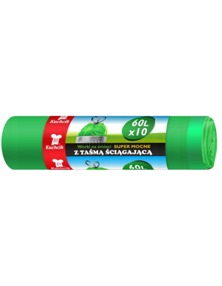KUCHCIK Worki na Śmieci z Taśmą 60L 10 sztuk