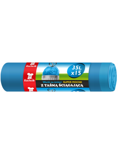 KUCHCIK Worki na Śmieci z Taśmą 35L 15 sztuk