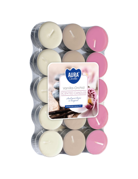 BISPOL Aura Podgrzewacze Zapachowe Tealight Wanilia 30szt