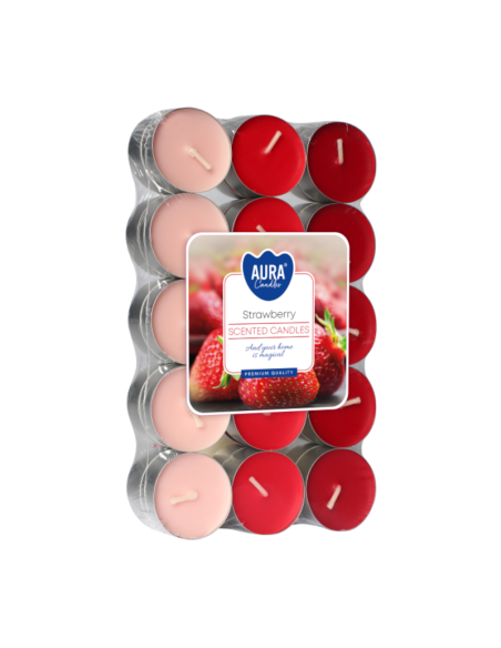 BISPOL Aura Podgrzewacze Zapachowe Tealight Truskawka 30szt