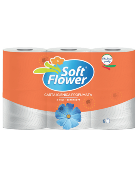 SOFT FLOWER Papier Toaletowy  4-warstwowy 6 rolek Zapachowy 180 Listków
