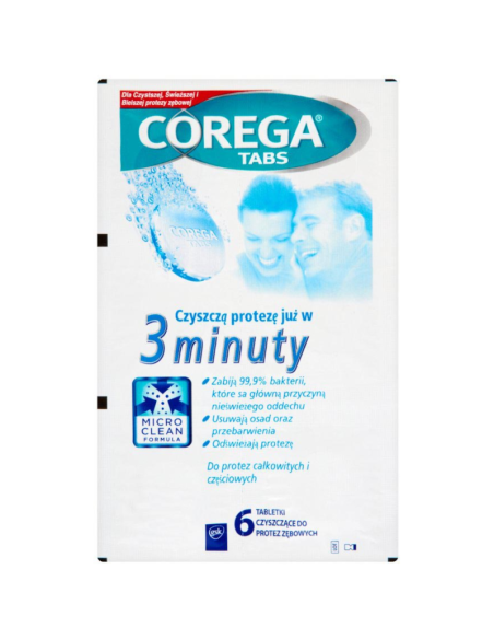 COREGA Tabs Tabletki Czyszczące do Protez 3 min 6 szt