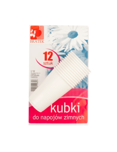 BRATEK Jednorazowe Kubki do Napojów 12 sztuk