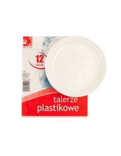 BRATEK Talerze Jednorazowe Plastikowe 12 sztuk