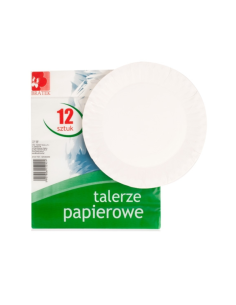 BRATEK Talerze Jednorazowe Papierowe 12 sztuk