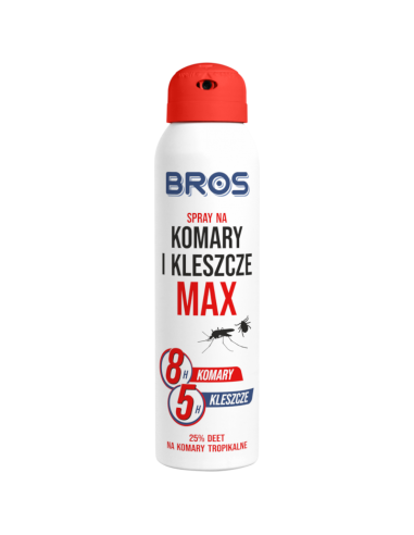 BROS Spray na Komary i Kleszcze MAX 25% deet na Komary tropikalne 90ml