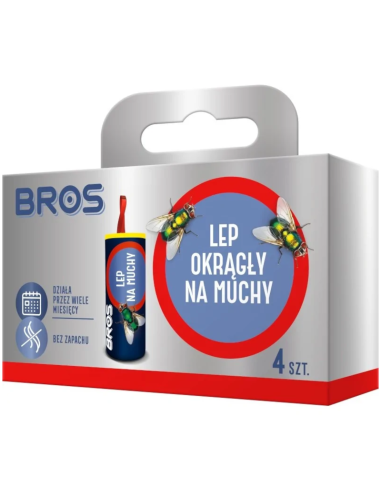 BROS Lep na Muchy Okrągły 4 sztuki