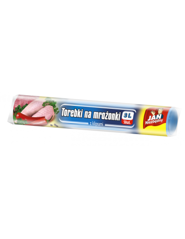 JAN NIEZBĘDNY Torebki na Mrożonki z Klipsami 3l 50szt