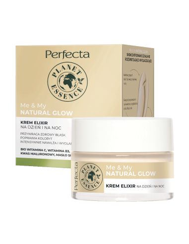 PERFECTA Me & Natural Glow Rozświetlający Krem Eliksir do Twarzy na Dzień i Noc 50ml