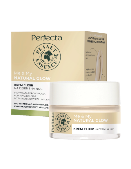 PERFECTA Me & Natural Glow Rozświetlający Krem Eliksir do Twarzy na Dzień i Noc 50ml