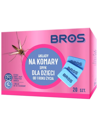 BROS Wkłady do Elektro dla Dzieci na Komary 20 sztuk