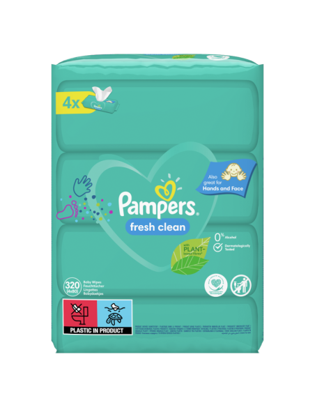 PAMPERS Chusteczki Nawilżane Fresh Clean 4x80