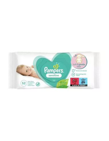PAMPERS Chusteczki Nawilżane dla Niemowląt Sensitive 52szt