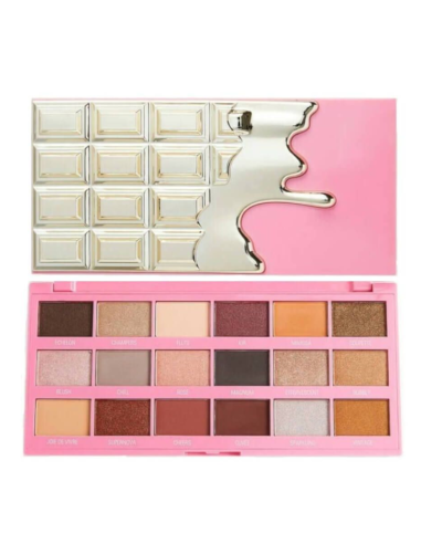 I HEART REVOLUTION Rose Fizz Truffle Chocolate Paleta Cieni do Powiek