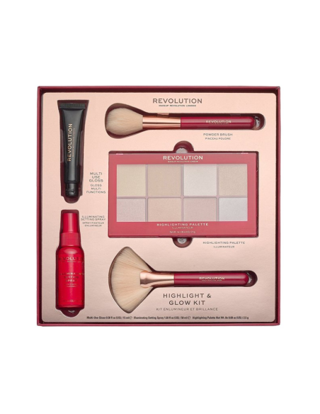 MAKEUP REVOLUTION Highlight & Glow Kit Zestaw Kosmetyków Do Makijażu