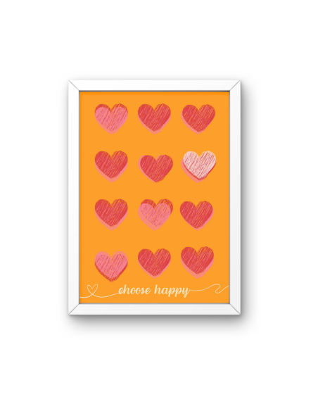 Plakat choose happy serca 21x30 cm